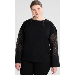 Bluzki damskie: Lost Ink Plus WITH BRODERIE SLEEVES Bluzka z długim rękawem black