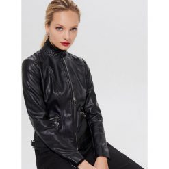 Kurtka biker z imitacji skóry - Czarny. Czarne kurtki damskie Mohito, bez wzorów, ze skóry, bez kaptura. Za 109,99 zł.
