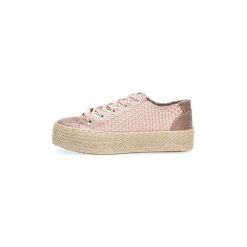 Espadryle Café Noir DG922. Różowe espadryle damskie Café Noir, bez wzorów, bez obcasa. Za 172,77 zł.