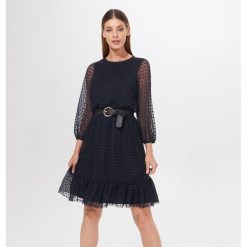 Sukienka z tkaniny plumeti - Niebieski. Niebieskie sukienki damskie Mohito, s, z tkaniny. Za 119,99 zł.