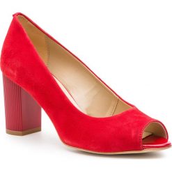Półbuty LASOCKI - 70464-01 Red. Czerwone półbuty damskie Lasocki, bez wzorów, z zamszu, bez obcasa, na obcasie, bez zapięcia. Za 199,99 zł.