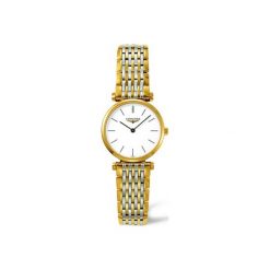LONGINES LA GRANDE CLASSIQUE L4.209.2.12.7. Białe zegarki damskie marki LONGINES, pozłacane. Za 4380,00 zł.