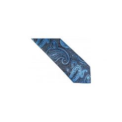 Niebiesko-szary krawat w paisley D232. Szare krawaty męskie Modini Moda Męska, na co dzień, bez wzorów, z tkaniny, casualowe. Za 49,50 zł.