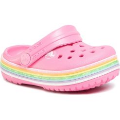 Klapki CROCS - Crocband Rainbow Glitter Clg K 206151 Pink Lemonade. Różowe sandały dziewczęce Crocs, z tworzywa sztucznego, bez zapięcia. Za 149,00 zł.
