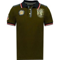 Koszulka polo w kolorze khaki. Brązowe koszulki męskie Geographical Norway Men, m, z nadrukiem, z bawełny, polo, bez rękawów. W wyprzedaży za 89,95 zł.