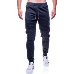 Spodnie męskie dresowe czarne Recea. Czarne spodnie męskie Recea, s, bez wzorów, z elastanu, sportowe. Za 49,99 zł.