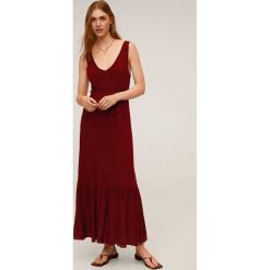 Mango - Sukienka Linen. Sukienki damskie Mango, na co dzień, s, bez wzorów, ze lnu, casualowe, z okrągłym kołnierzem, bez rękawów, maxi, rozkloszowane. W wyprzedaży za 69,90 zł.