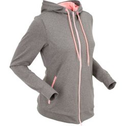 Bluzy damskie: Bluza rozpinana treningowa bonprix szary melanż