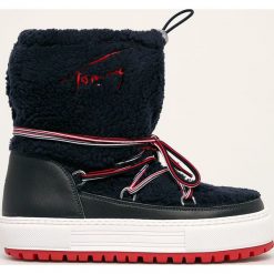 Tommy Jeans - Śniegowce. Białe śniegowce damskie Tommy Jeans, z jeansu, na sznurówki. Za 639,90 zł.