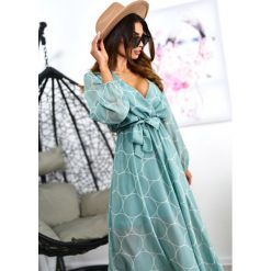 Sukienka Cassadei Maxi Kolor Mięta ONESIZE. Czarne sukienki damskie LIGARI, s, w paski, z bawełny, eleganckie, bez kołnierzyka, bez rękawów, maxi. Za 199,99 zł.