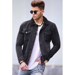 Jeansowa kurtka DJIL BLACK. Czarne płaszcze męskie IVET, m, bez wzorów, z jeansu, eleganckie, bez kaptura. W wyprzedaży za 179,00 zł.