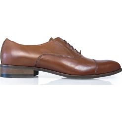 Brązowe półmatowe wiedenki/oxfordy T119. Pomarańczowe buty wizytowe męskie Modini Moda Męska, na co dzień, bez wzorów, ze skóry, klasyczne, bez zapięcia. W wyprzedaży za 270,00 zł.