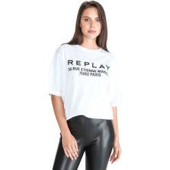 Replay Koszulka Biały. Białe koszulki damskie Replay, s, z nadrukiem, z bawełny. Za 206,95 zł.