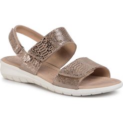Sandały CAPRICE - 9-28602-24 Taupe Reptile 334. Brązowe klapki damskie Caprice, bez wzorów, ze skóry, bez obcasa. Za 199,00 zł.