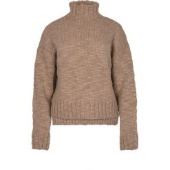 Beżowy Sweter z golfem Foggy Melange. Brązowe swetry damskie Veva, s, z jeansu. Za 139,00 zł.