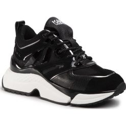 Sneakersy KARL LAGERFELD - KL61635 Black Lthr & Textile. Czarne półbuty damskie KARL LAGERFELD, na co dzień, bez wzorów, ze skóry, bez obcasa, na płaskiej podeszwie, bez zapięcia. Za 1099,00 zł.