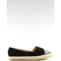 Espadryle damskie czarne H8-102 Black. Czarne espadryle damskie ButyModne, z aplikacjami, z zamszu, bez obcasa. W wyprzedaży za 69,00 zł.