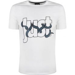 Just Cavalli T-shirt. T-shirty męskie Roberto Cavalli, z nadrukiem, z bawełny, z okrągłym kołnierzem. Za 269,00 zł.