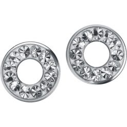 Kolczyki damskie: Steel Basicline® Flesh Tunnel Crystal Clear Kolczyki – Earpin srebrny