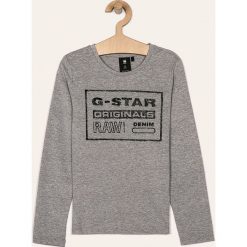 G-Star Raw - Longsleeve dziecięcy 128-164 cm. Szare bluzki dziewczęce G-Star RAW, z nadrukiem, z bawełny, z okrągłym kołnierzem, z długim rękawem, długie, bez kaptura. Za 149,90 zł.