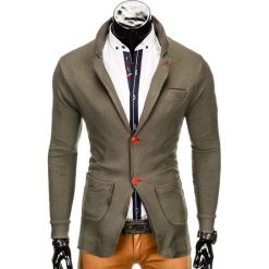 SWETER MĘSKI ROZPINANY E107 - KHAKI. Brązowe kardigany męskie marki Inny, m. Za 69,00 zł.