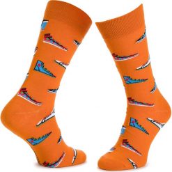Skarpety Wysokie Męskie DOTS SOCKS - DTS-SX-168-X Pomarańczowy. Pomarańczowe skarpetki męskie Dots Socks, bez wzorów, z elastanu. Za 19,90 zł.