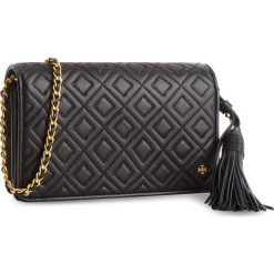Torebka TORY BURCH - Fleming Flat Wallet Cross-Body 46449 Black 001. Czarne torebki klasyczne damskie marki Tory Burch, bez wzorów, ze skóry, wizytowe, bez dodatków. Za 1509,00 zł.