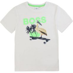Boss - T-shirt dziecięcy 164-176 cm. Białe t-shirty chłopięce Boss, z nadrukiem, z bawełny, bez rękawów. Za 179,90 zł.