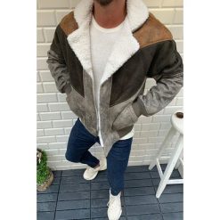 Kurtka męska NATHAN GREY. Szare płaszcze męskie Kurtka męska NATHAN GREY, s, bez wzorów, ze skóry ekologicznej, bez kaptura. W wyprzedaży za 239,00 zł.