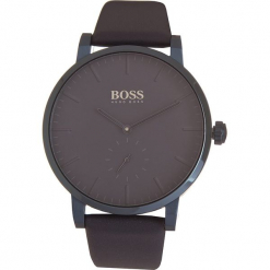 Zegarek kwarcowy w kolorze granatowym. Czarne, analogowe zegarki męskie HUGO BOSS, ze stali. W wyprzedaży za 739,95 zł.