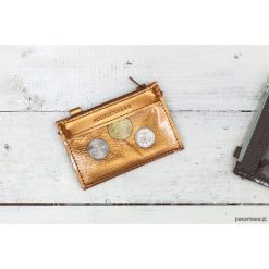MIKRO +|- / Orange Gold - portfel ze skóry. Pomarańczowe portfele damskie Pakamera, ze skóry. Za 119,00 zł.