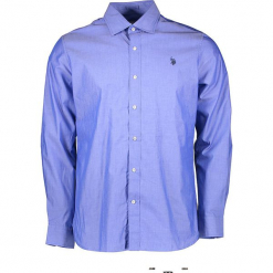 Koszula w kolorze błękitnym. Niebieskie koszule męskie marki U.S. Polo Assn., m, z haftami, z bawełny, z klasycznym kołnierzykiem. W wyprzedaży za 195,95 zł.