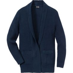 Długi sweter bez zapięcia Regular Fit bonprix ciemnoniebieski. Niebieskie swetry klasyczne męskie marki bonprix, s, z dzianiny. Za 54,99 zł.