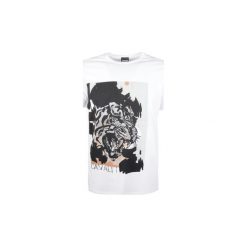 T-shirty z krótkim rękawem Roberto Cavalli S01GC0541. Białe t-shirty męskie Roberto Cavalli, s, bez wzorów, bez kołnierzyka, krótkie. Za 249,00 zł.
