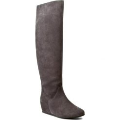Kozaki HÖGL - 2-104432 Darkgrey 6600. Szare buty zimowe damskie HÖGL, z materiału, na obcasie. W wyprzedaży za 489,00 zł.
