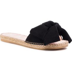 Espadryle MANEBI - Sandals With Bow K 1.0 J0 Black 1. Czarne espadryle damskie Manebi, z aplikacjami, ze skóry, bez obcasa. Za 469,00 zł.