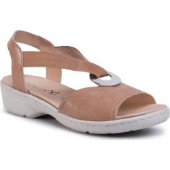 Sandały CAPRICE - 9-28251-24 Beige Reptile 422. Brązowe klapki damskie Caprice, z aplikacjami, ze skóry, bez obcasa. Za 199,00 zł.