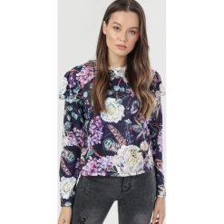 Granatowo-Niebieska Bluza Meronei. Niebieskie bluzy damskie Born2be, uniwersalny, bez wzorów, bez rękawów, bez kaptura. Za 129,99 zł.
