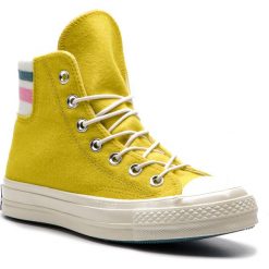 Trampki CONVERSE - Chuck 70 Hi 163366C Bold Citron/Pink. Żółte półbuty damskie marki Converse, bez wzorów, z gumy, bez zapięcia. Za 439,00 zł.