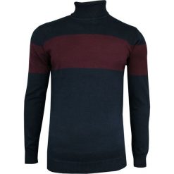 Dwukolorowy Męski Golf Męski -Brave Soul- 100% BAWEŁNA, Klasyczny, Granatowo-Bordowy SWBRSAW19WESTONnavyred. Czerwone swetry męskie m, z bawełny, klasyczne, z golfem. Za 89,00 zł.