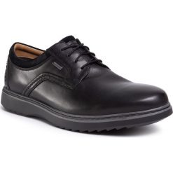 Półbuty CLARKS - Un Geo LaceGtx GORE-TEX 261369398 Black Leather. Czarne półbuty męskie Clarks, na co dzień, bez wzorów, ze skóry, klasyczne, bez zapięcia. W wyprzedaży za 359,00 zł.