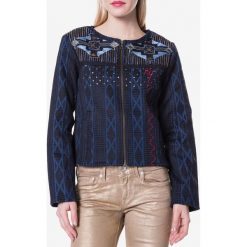 Desigual Chipre Kurtka Niebieski Wielokolorowy. Niebieskie kurtki damskie Desigual, z haftami, z bawełny. Za 843,95 zł.
