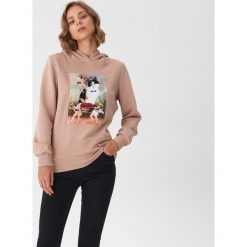 Bluza z nadrukiem - Beżowy. Brązowe bluzy damskie House, s, z nadrukiem. W wyprzedaży za 59,99 zł.