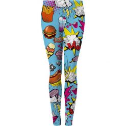 Legginsy we wzory: Legginsy w kolorze niebieskim ze wzorem