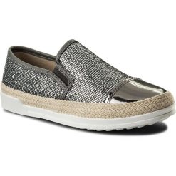 Espadryle NYLON RED - WSLB665-2 Srebrny Ciemny. Szare espadryle damskie marki Nylon Red, ze skóry ekologicznej, na płaskiej podeszwie. Za 59,99 zł.