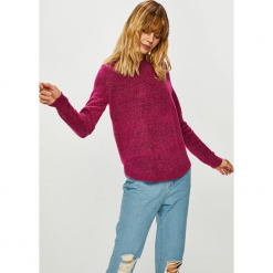 Vero Moda - Sweter Duarte. Szare swetry klasyczne damskie Vero Moda, l, z dzianiny, z okrągłym kołnierzem. Za 99,90 zł.