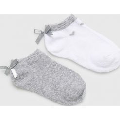 Blukids - Skarpetki dziecięce (2-pack). Szare skarpetki dziewczęce Blukids, bez wzorów, z elastanu. Za 19,90 zł.