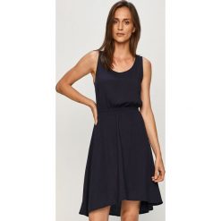 Only - Sukienka. Niebieskie sukienki damskie ONLY, na co dzień, bez wzorów, z wiskozy, casualowe, z okrągłym kołnierzem, bez rękawów, mini, rozkloszowane. Za 119,90 zł.