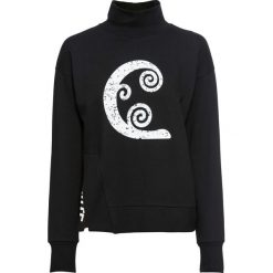 Bluza dresowa bonprix czarno-biały. Czarne bluzy damskie bonprix, bez wzorów, z dresówki, bez rękawów, bez kaptura. Za 99,99 zł.