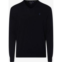 Polo Ralph Lauren - Sweter męski, niebieski. Niebieskie swetry męskie Polo Ralph Lauren, xl, bez wzorów, z bawełny, klasyczne, polo, bez kaptura. Za 659,95 zł.